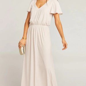 Show Me Your Mumu Michelle Flutter Maxi Dress - Dusty Pink Crisp